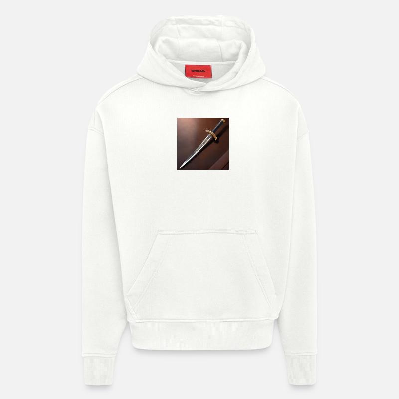 Conception d’affiche Sabre Samouraï - Sweat à capuche bio épais oversize fabriqué en UE - OFF WHITE