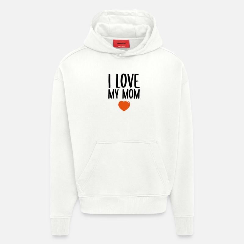 J'aime ma mère - Sweat à capuche bio épais oversize fabriqué en UE - OFF WHITE