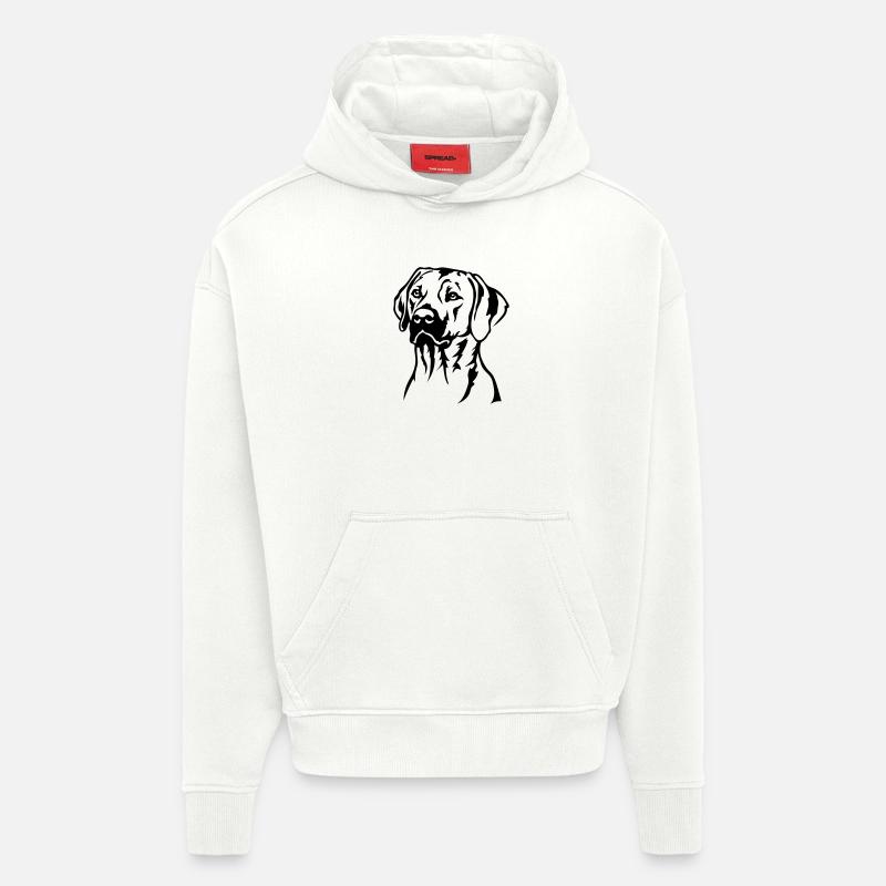 Rhodesian Ridgeback Kopf - Hoodie- made by SPREAD  - OFF WHITE