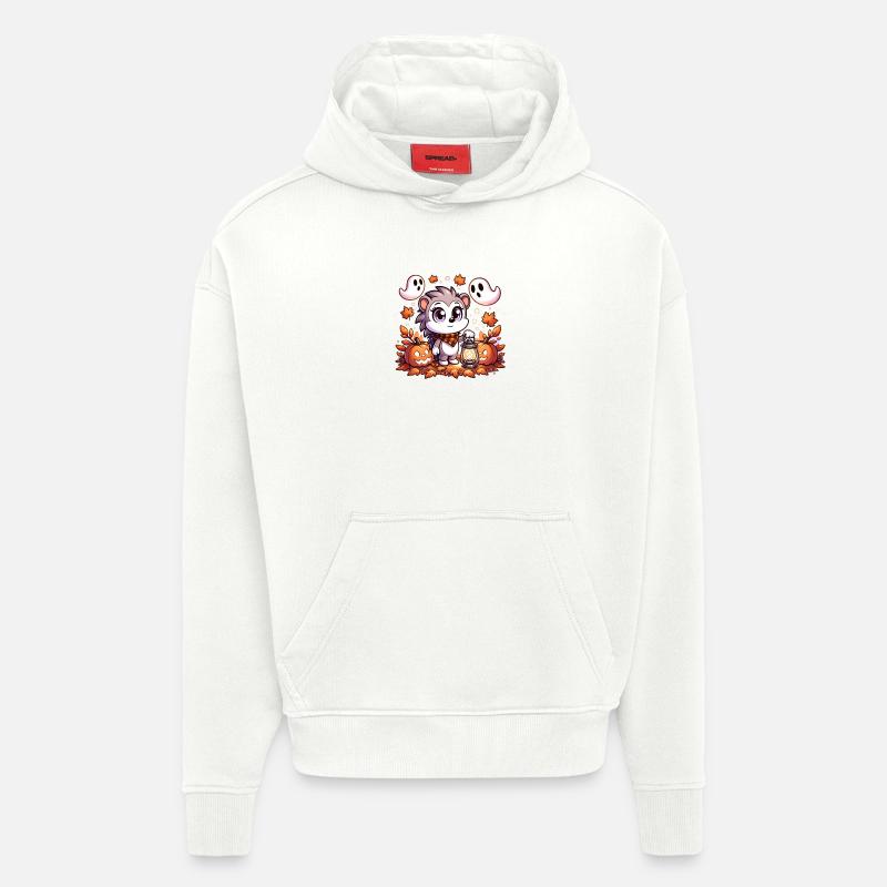 Halloween hedgehog with cute ghosts - Hoodie- made by SPREAD  - OFF WHITE