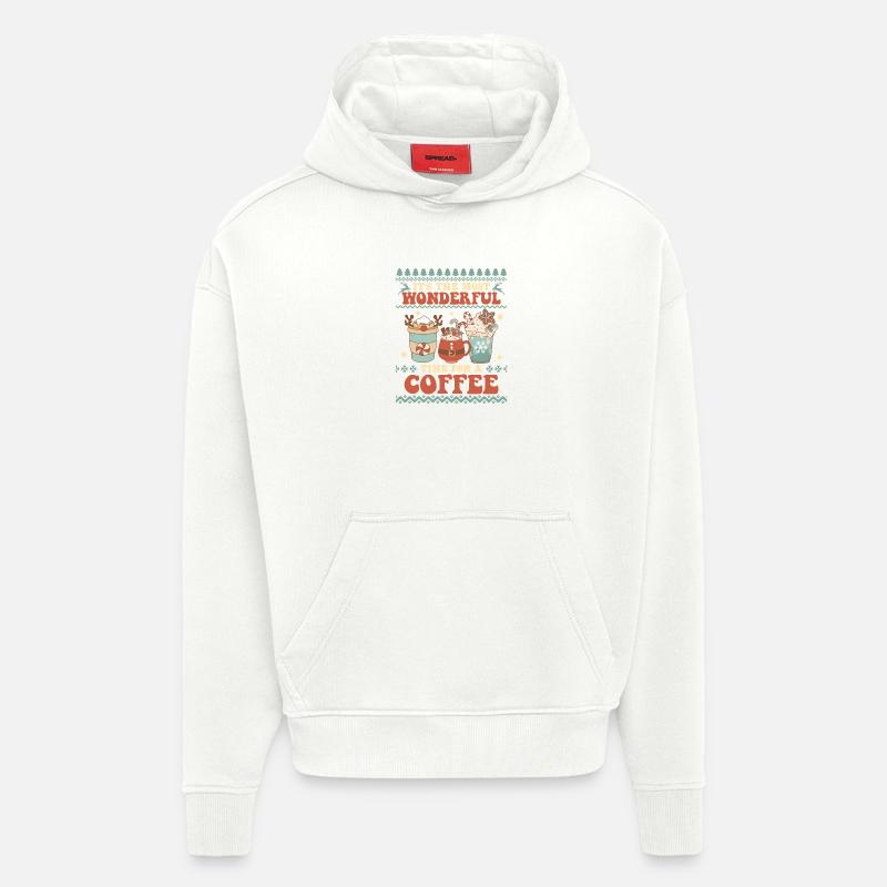 Pull de Noël moche - Sweat à capuche bio épais oversize fabriqué en UE - OFF WHITE