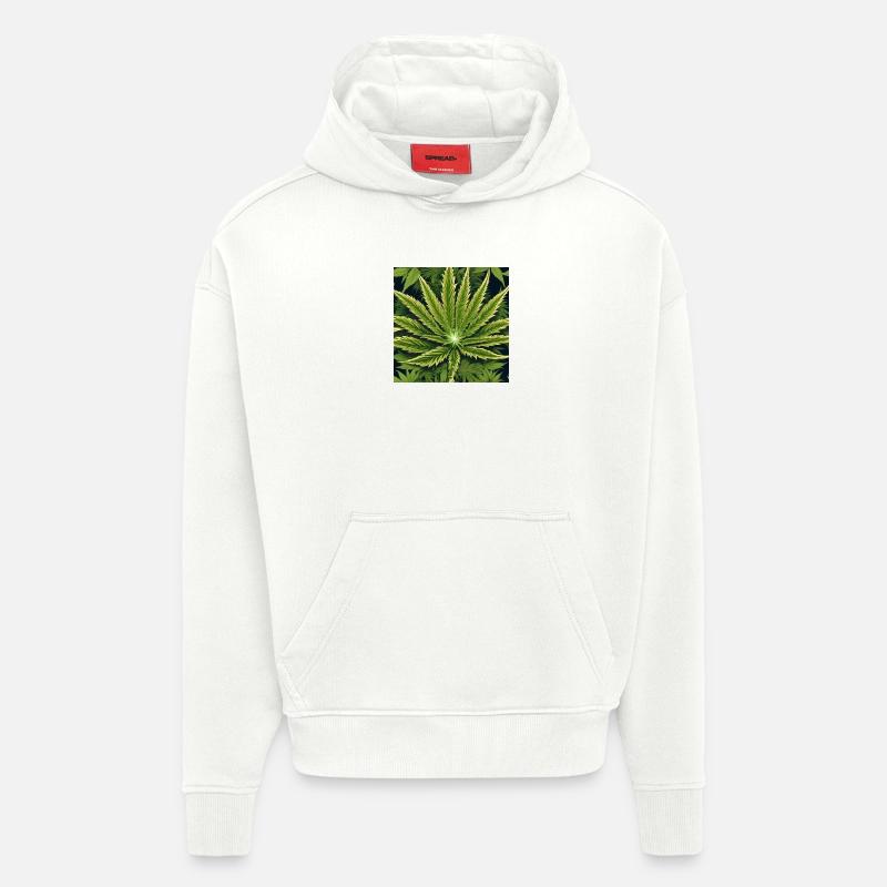 Cannabis 4 - Sweat à capuche bio épais oversize fabriqué en UE - OFF WHITE