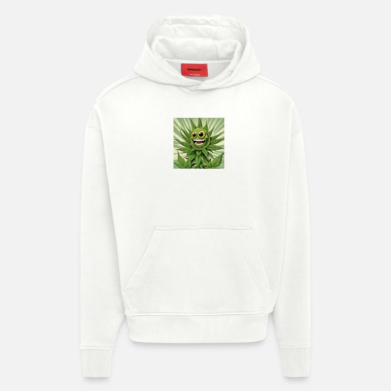 Cannabis 3 - Sweat à capuche bio épais oversize fabriqué en UE - OFF WHITE