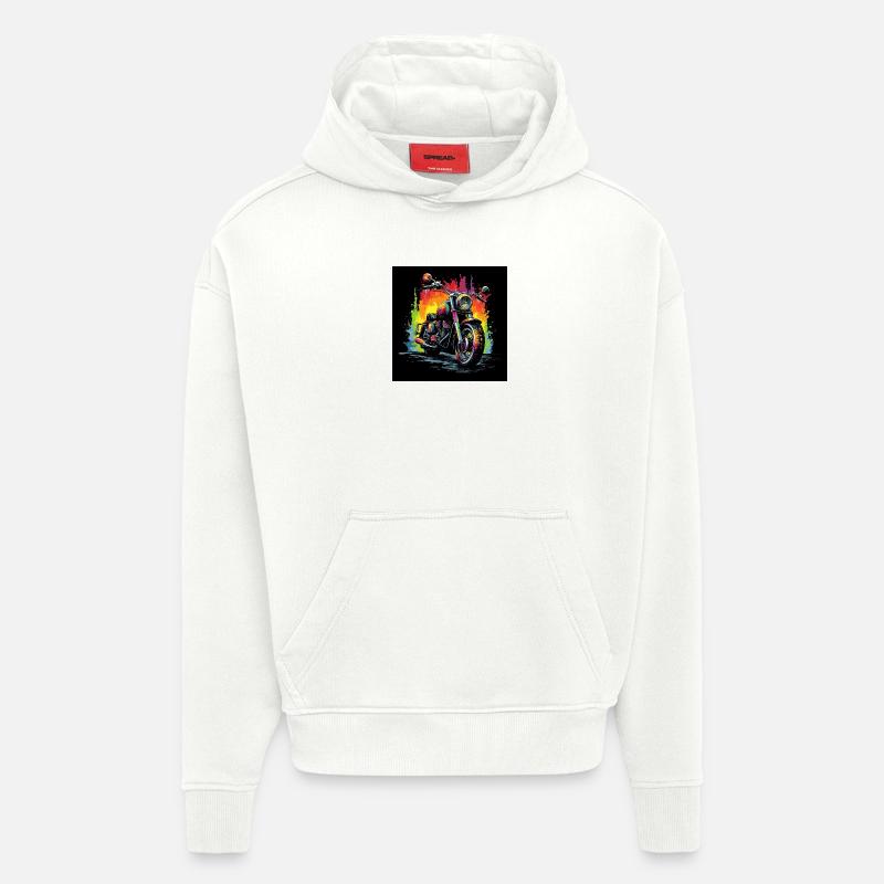 Regenbogen Motorrad Splash - Hoodie- made by SPREAD  - OFF WHITE