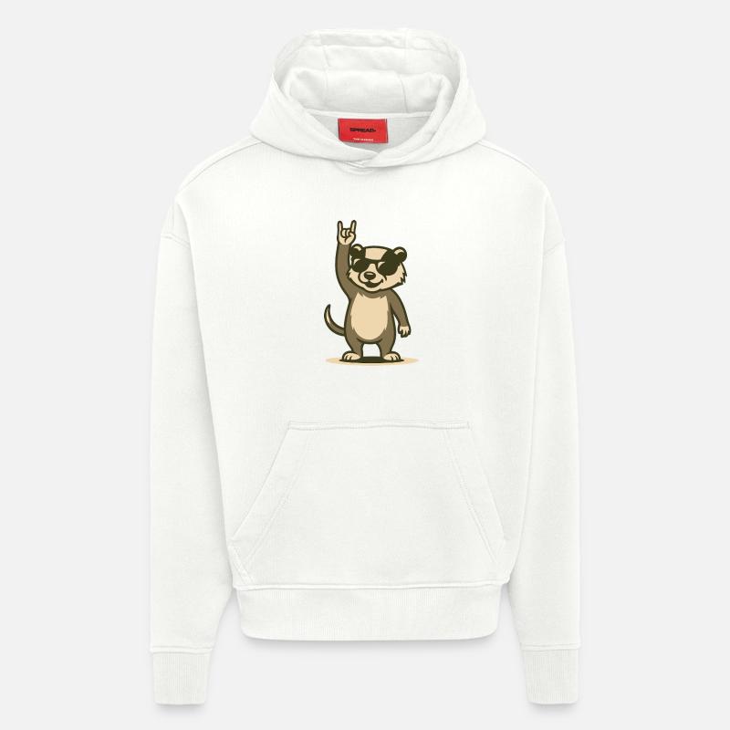 Rock’n’Roll Dachs - Hoodie- made by SPREAD  - OFF WHITE