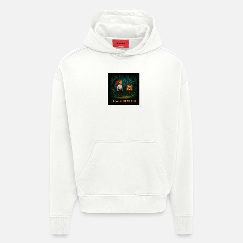 Regardez Dead End - Sweat à capuche bio épais oversize fabriqué en UE - OFF WHITE