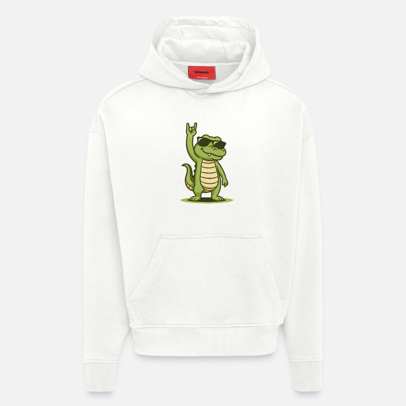 Rock’n’Roll Krokobaby - Hoodie- made by SPREAD  - OFF WHITE