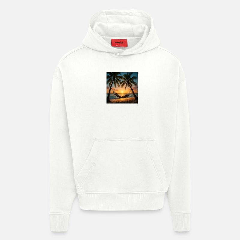 Vacation - Palmen - Hängematte - Hoodie- made by SPREAD - OFF WHITE