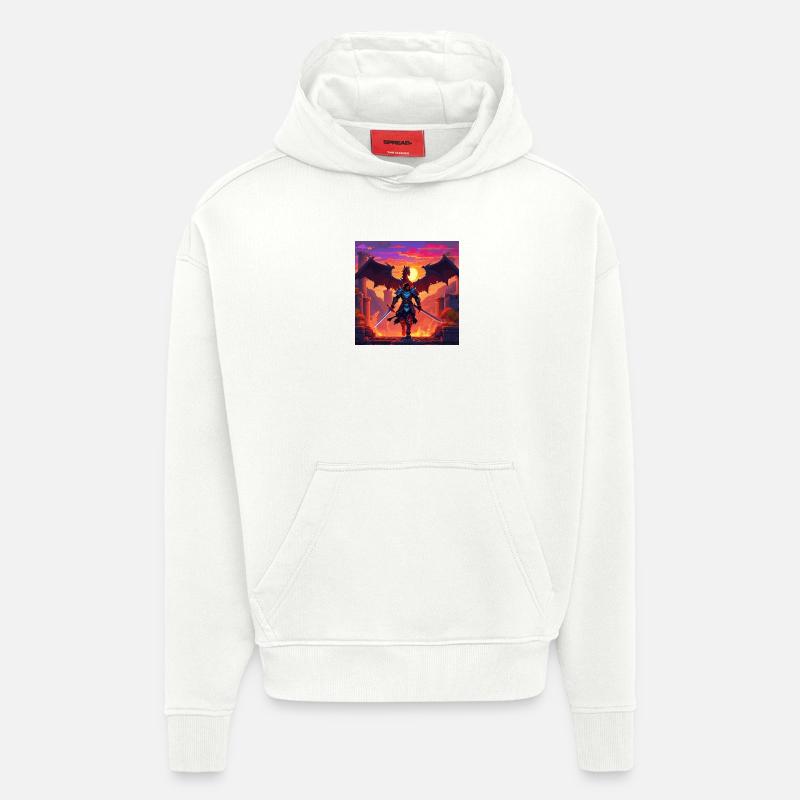 Drachenkrieger im Pixel-Art-Stil - Hoodie- made by SPREAD  - OFF WHITE