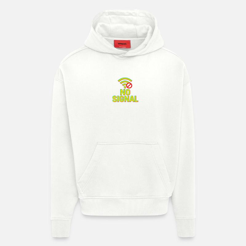 Conception technique Glitch - Sweat à capuche bio épais oversize fabriqué en UE - OFF WHITE