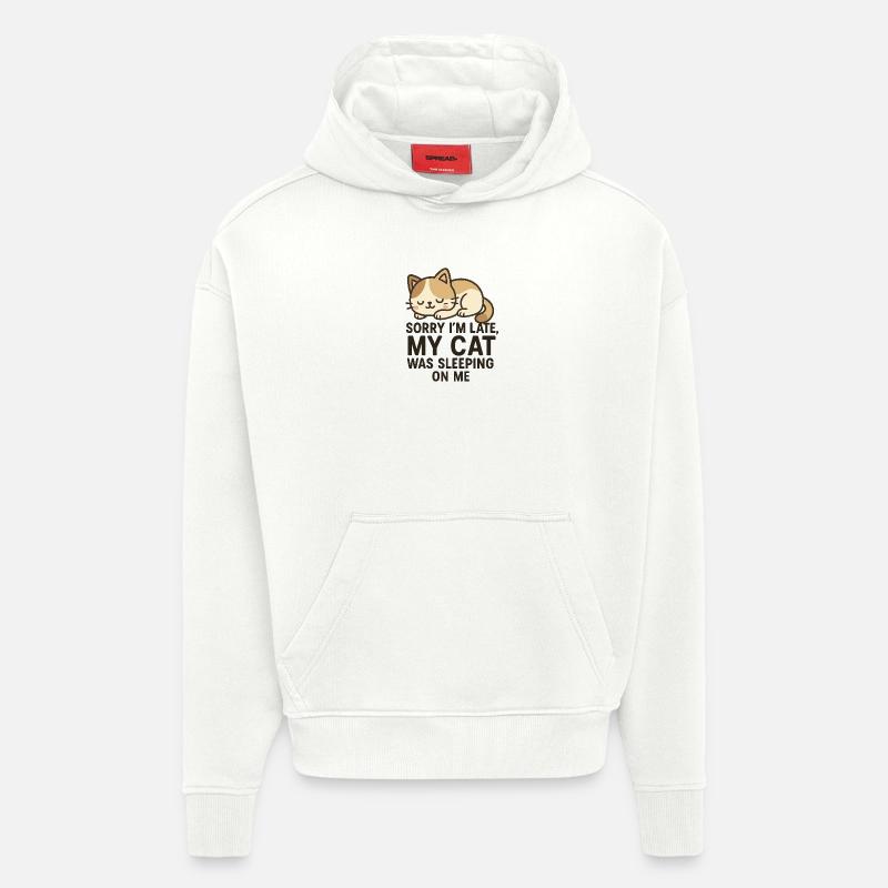 Delay Jeu avec chaton mignon - Sweat à capuche bio épais oversize fabriqué en UE - OFF WHITE