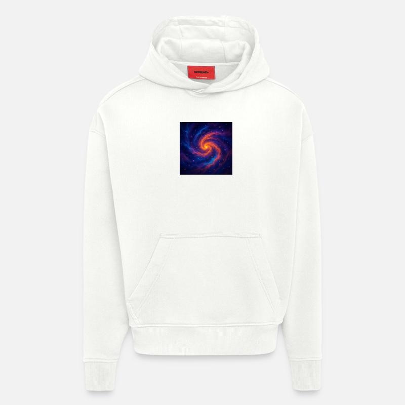 Vortex galactique dans l’espace - Sweat à capuche bio épais oversize fabriqué en UE - OFF WHITE