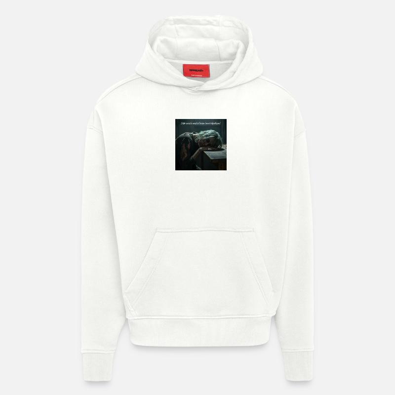 N’interférez pas avec la pensée ! - Sweat à capuche bio épais oversize fabriqué en UE - OFF WHITE