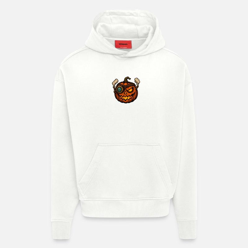 Citrouille steampunk avec œil de vapeur - Sweat à capuche bio épais oversize fabriqué en UE - OFF WHITE