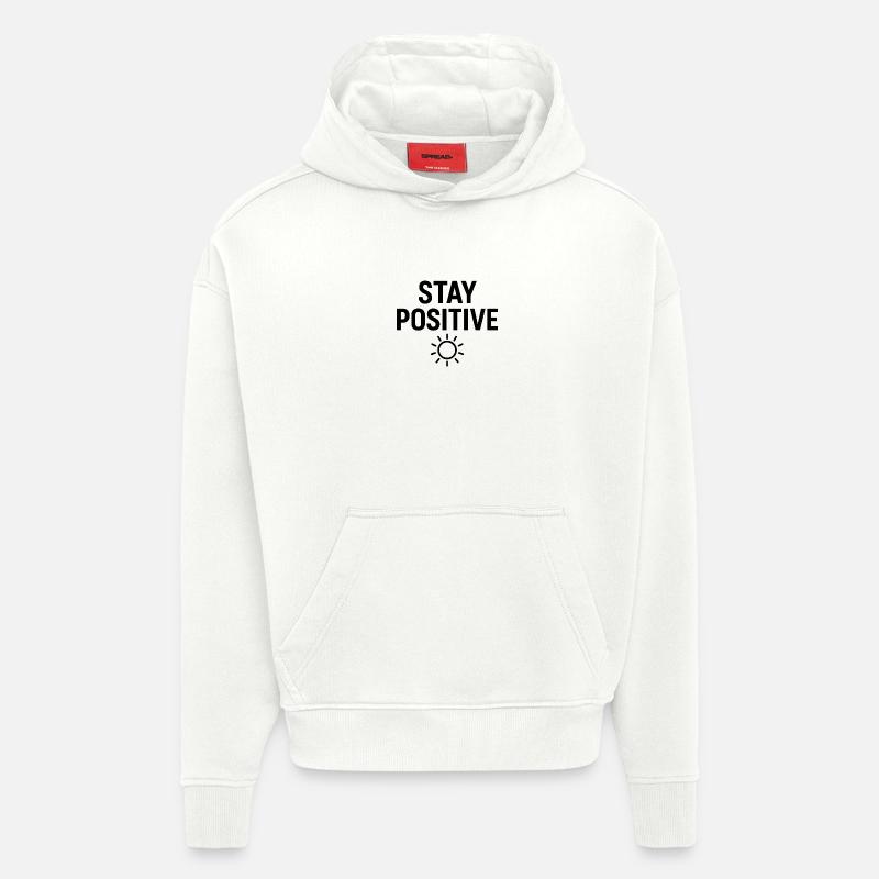 Restez positif Rayon de soleil - Sweat à capuche bio épais oversize fabriqué en UE - OFF WHITE