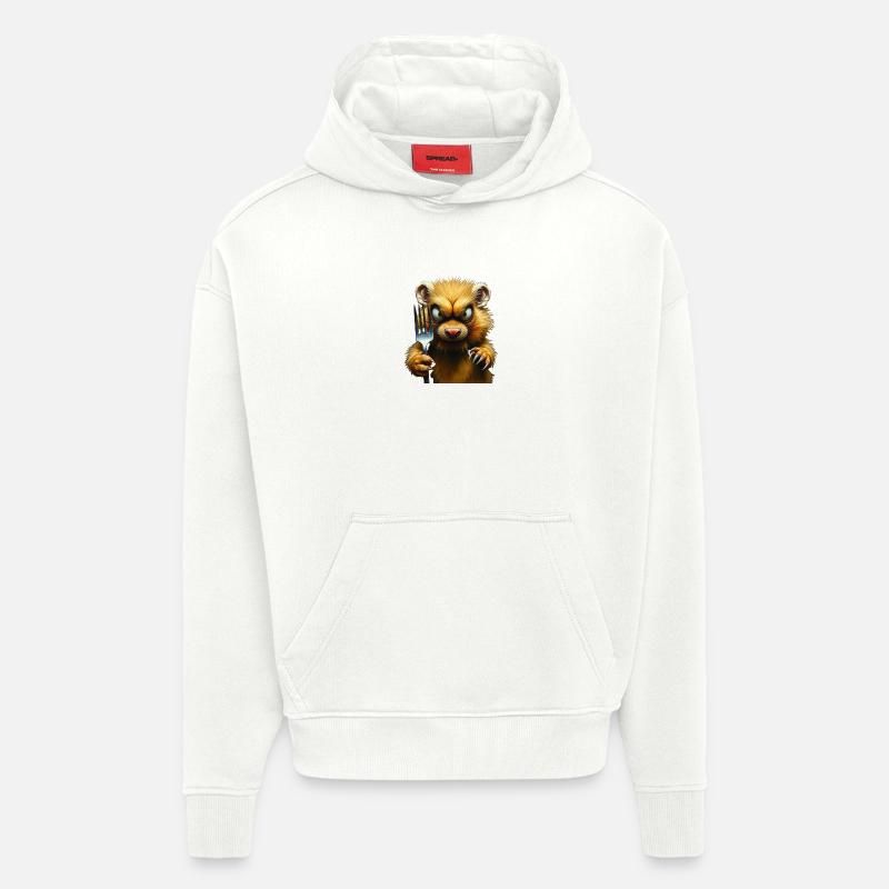 Horror-Hamster mit Gabel - Hoodie- made by SPREAD  - OFF WHITE