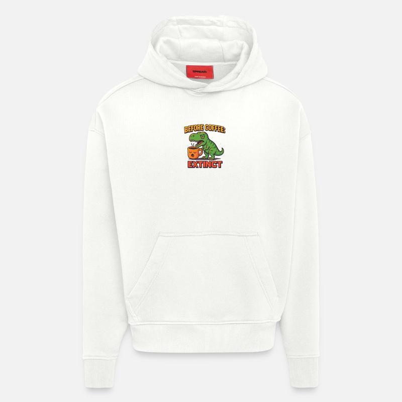 avant l’extinction du café - Sweat à capuche bio épais oversize fabriqué en UE - OFF WHITE