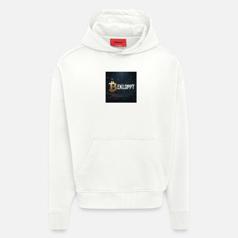 Bitcoin Explosion Crypto Chaos - Sweat à capuche bio épais oversize fabriqué en UE - OFF WHITE