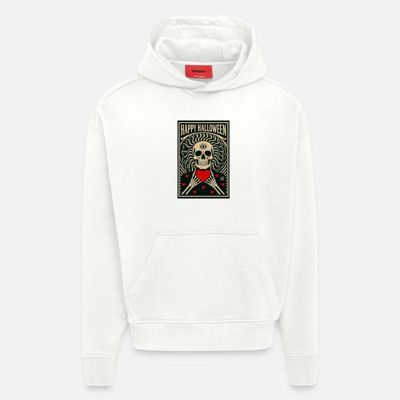 la_mort_vous_va_si_bien - Sweat à capuche bio épais oversize fabriqué en UE - OFF WHITE