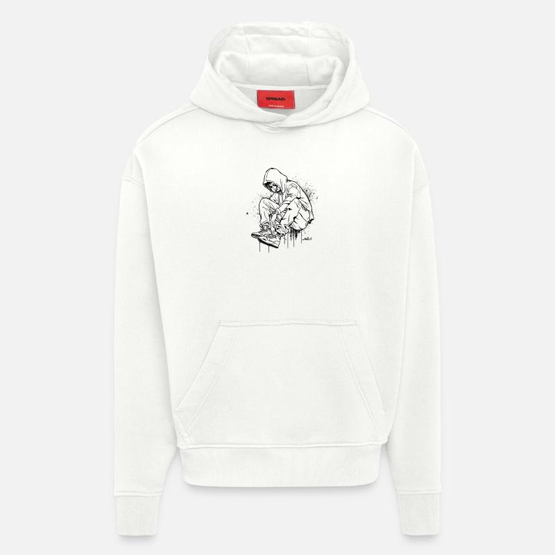Silhouette Kapuzenpullover Graffiti - Hoodie- made by SPREAD  - OFF WHITE