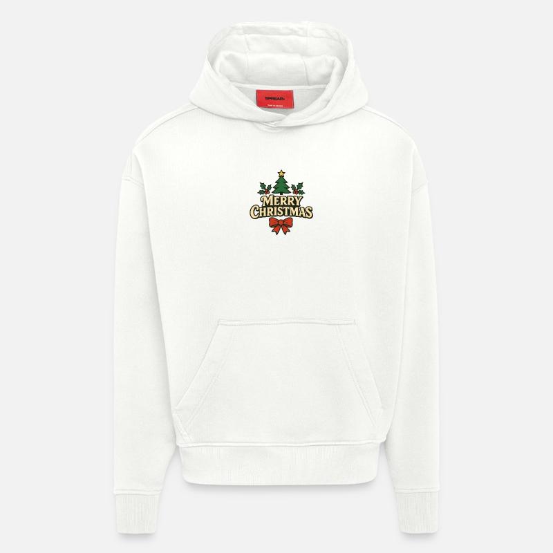 Joyeux Noël Arc de Noël - Sweat à capuche bio épais oversize fabriqué en UE - OFF WHITE