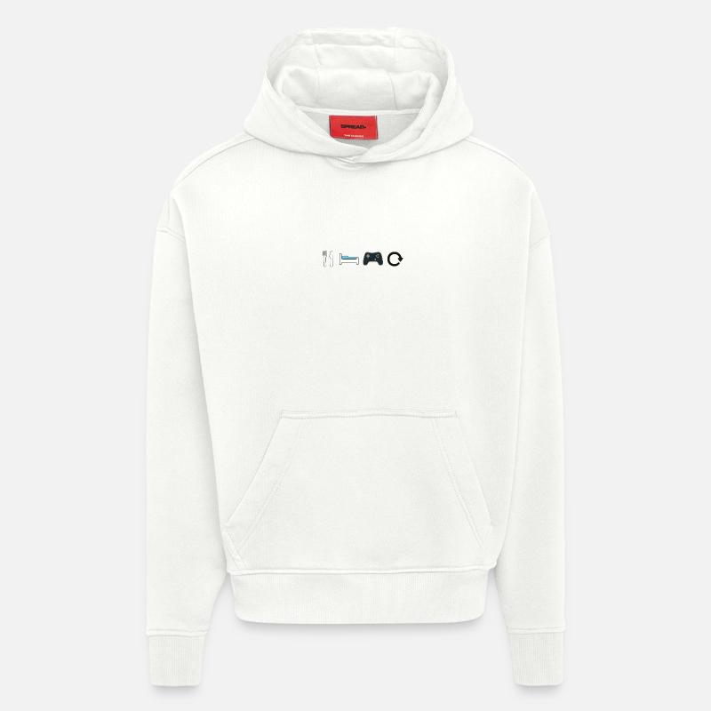 Manger dormir jeu Répéter - Sweat à capuche bio épais oversize fabriqué en UE - OFF WHITE