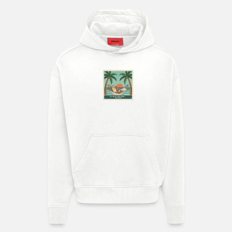 Hammock Sloth, Sunset,Gym Tomorrow - Hoodie- made by SPREAD  - OFF WHITE