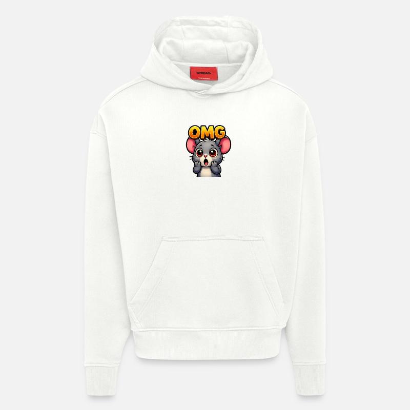 OMG Mouse - Sweat à capuche bio épais oversize fabriqué en UE - OFF WHITE