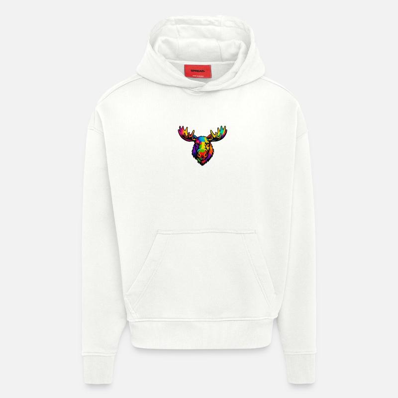 Der Kopf des Regenbogenelchs - Hoodie- made by SPREAD  - OFF WHITE