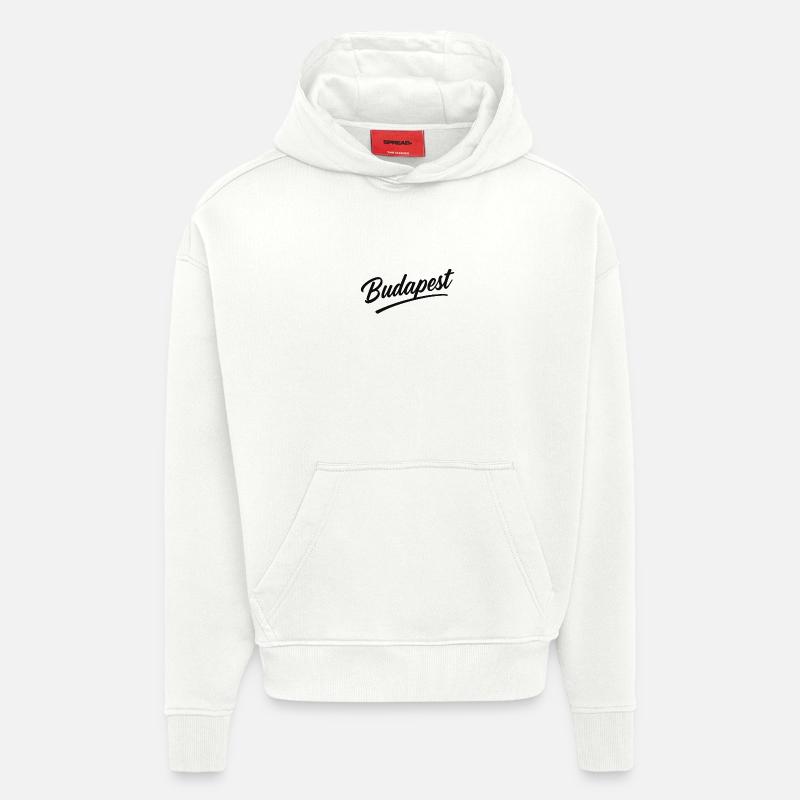 Budapest Script Schriftzug Reise-Souvenir - Hoodie- made by SPREAD  - OFF WHITE