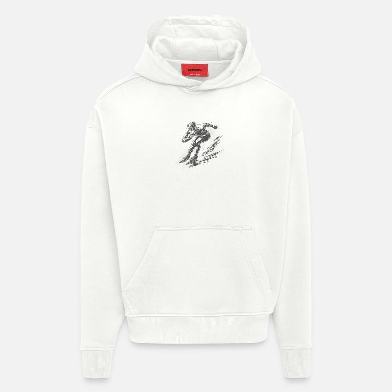 Eisschnellläufer in voller Dynamik - Hoodie- made by SPREAD  - OFF WHITE