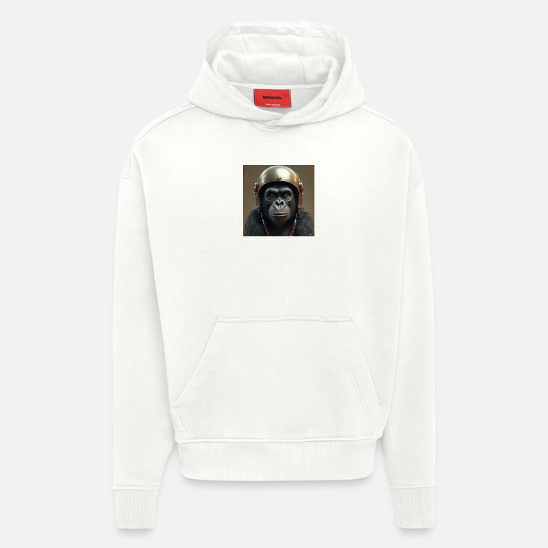 gorille - Sweat à capuche bio épais oversize fabriqué en UE - OFF WHITE