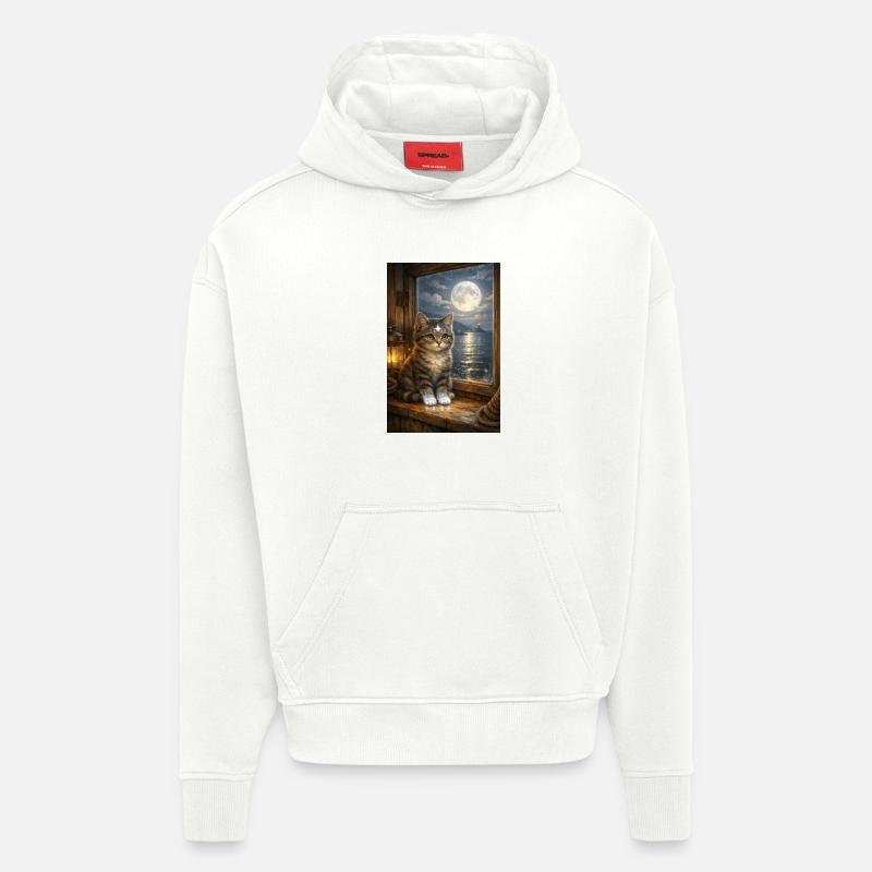 Mondscheinpfoten_ - Sweat à capuche bio épais oversize fabriqué en UE - OFF WHITE