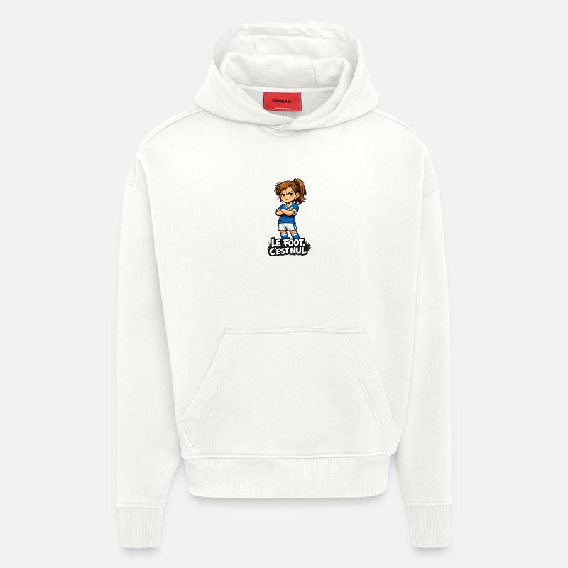 Le foot, c'est nul ! - Sweat à capuche bio épais oversize fabriqué en UE - OFF WHITE