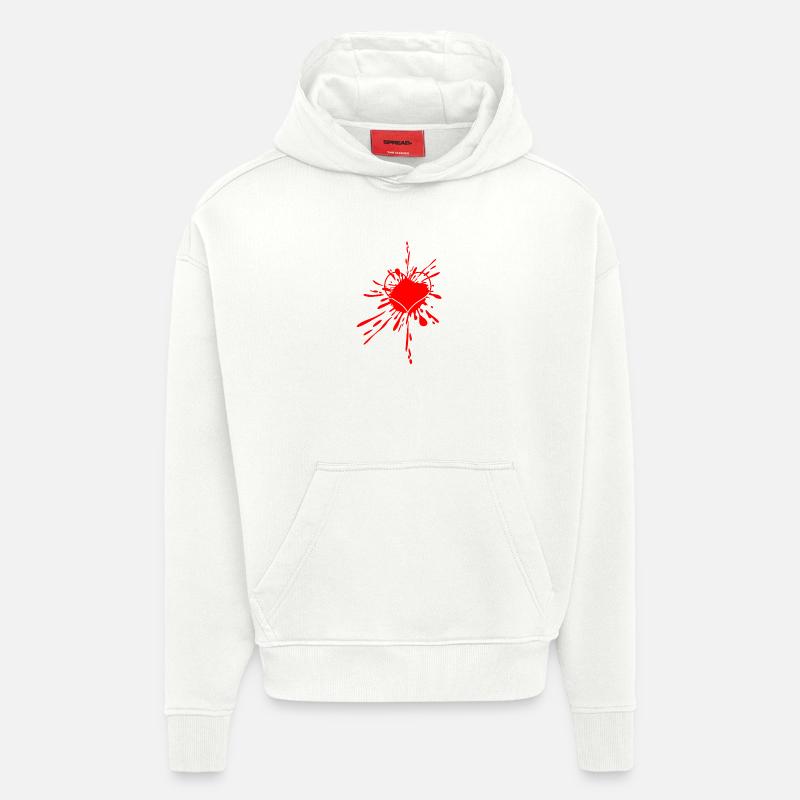 Herzspritzer Splatterkunst - Hoodie- made by SPREAD  - OFF WHITE