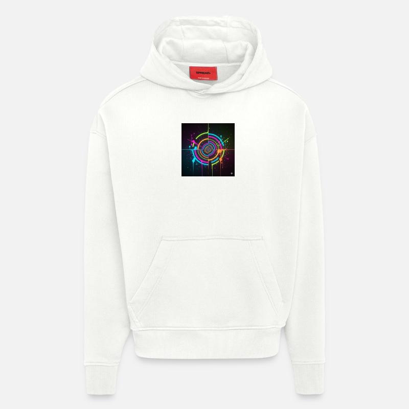 Neon Circle Splatter - Hoodie- made by SPREAD  - OFF WHITE