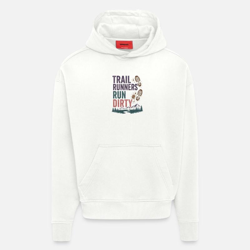 Trailrunner laufen schmutzig - Hoodie- made by SPREAD  - OFF WHITE