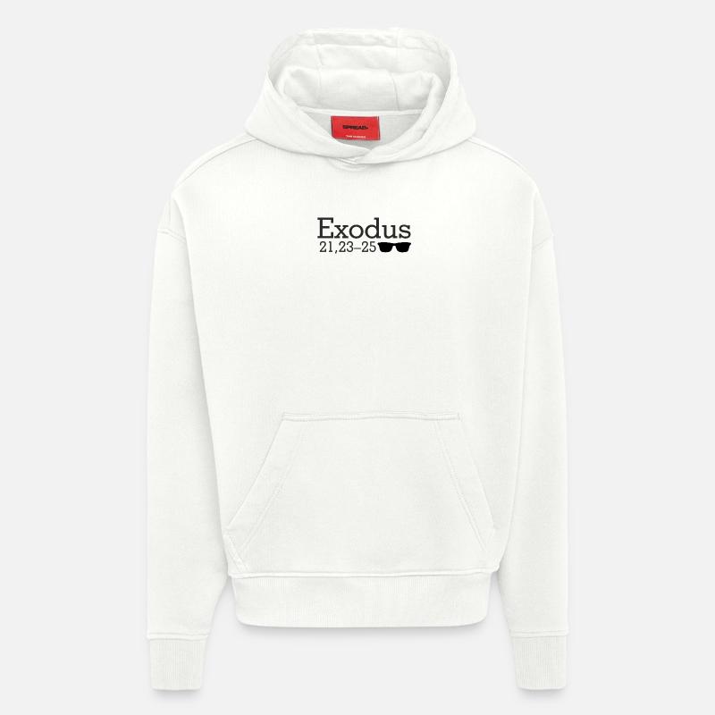 Exode - Sweat à capuche bio épais oversize fabriqué en UE - OFF WHITE
