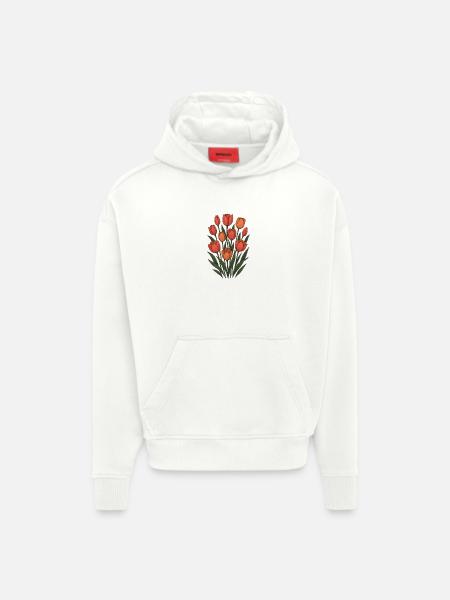 Tulips - Hoodie- made by SPREAD - OFF WHITE