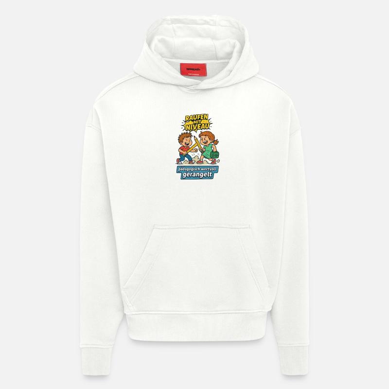 Lutter avec classe - Sweat à capuche bio épais oversize fabriqué en UE - OFF WHITE