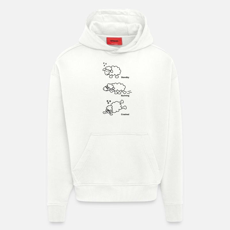 Schaf Standby Running Crashed - Hoodie- made by SPREAD  - OFF WHITE