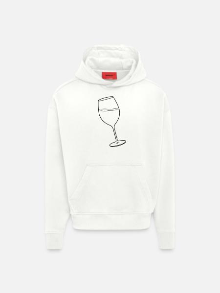 Weinglas - Hoodie- made by SPREAD - OFF WHITE