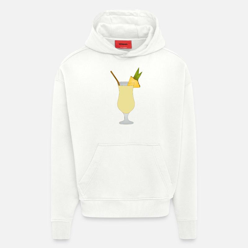 Pina Colada - Sweat à capuche bio épais oversize fabriqué en UE - OFF WHITE