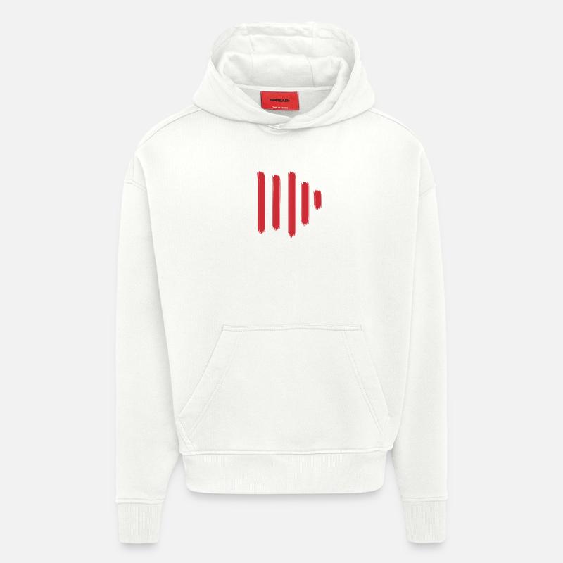 Barres de peinture rouge - Sweat à capuche bio épais oversize fabriqué en UE - OFF WHITE