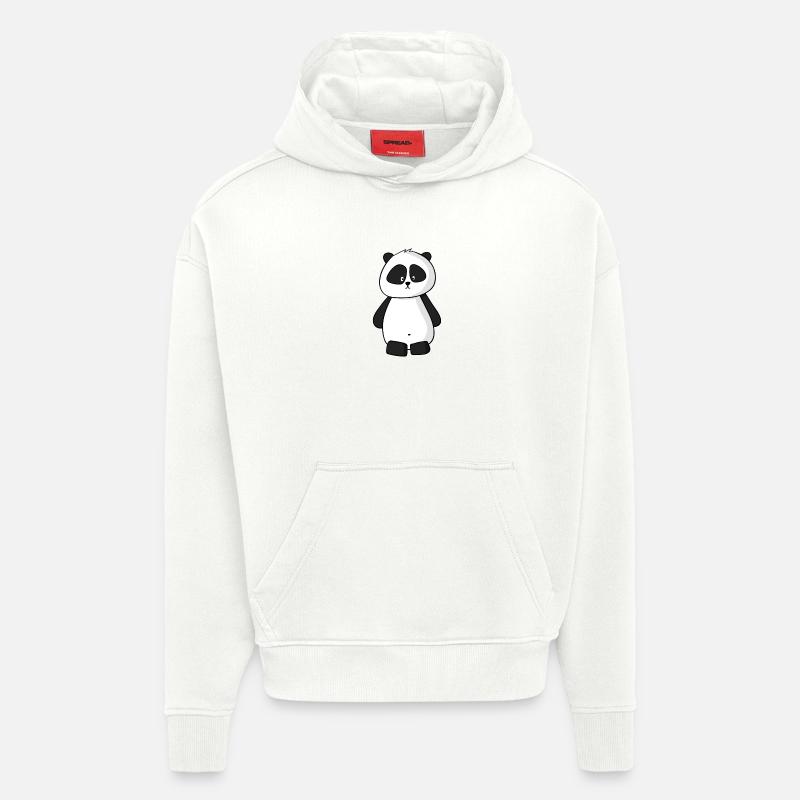 Panda - Sweat à capuche bio épais oversize fabriqué en UE - OFF WHITE