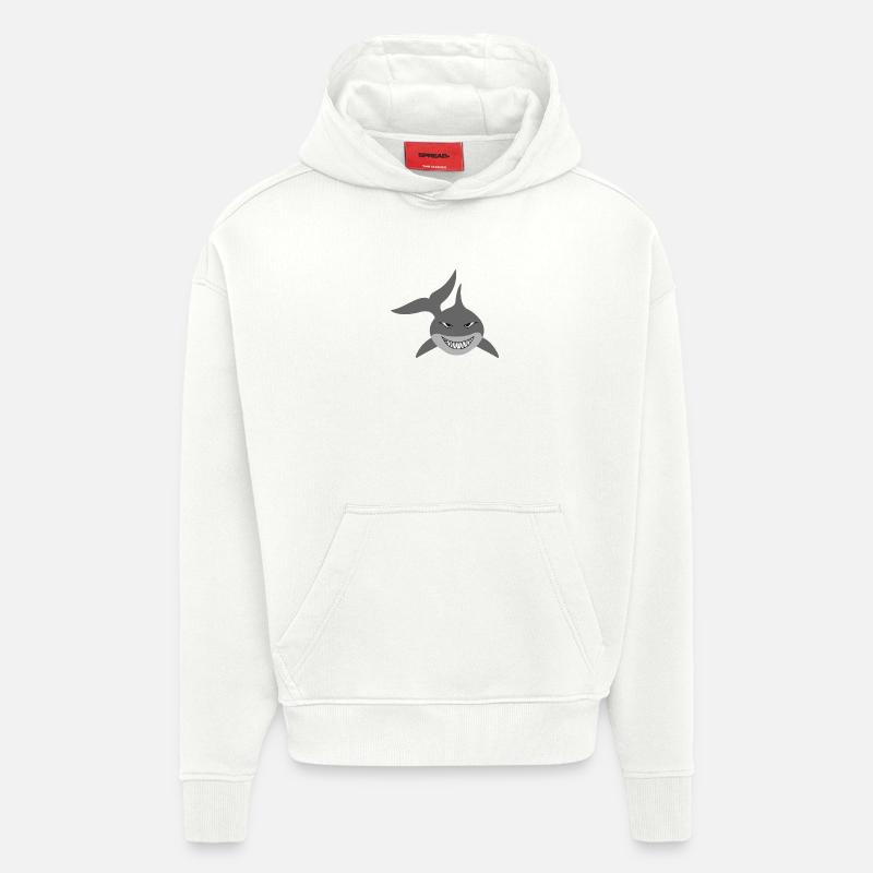 Requins - Sweat à capuche bio épais oversize fabriqué en UE - OFF WHITE