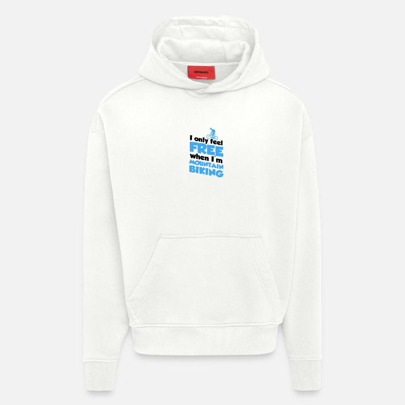 VTT, vélo, vélo, vélo, vélo - Sweat à capuche bio épais oversize fabriqué en UE - OFF WHITE