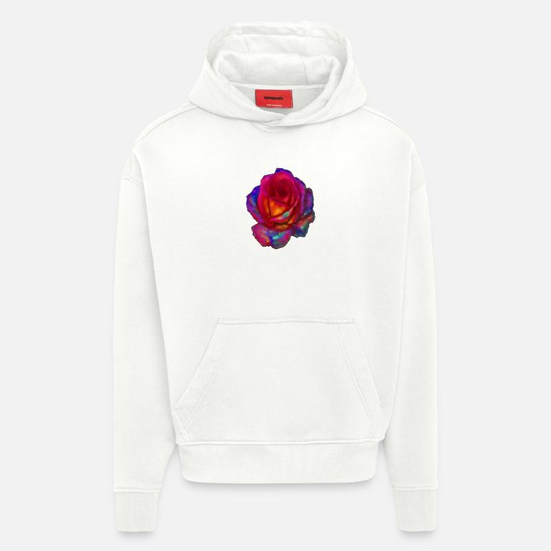 rose - Sweat à capuche bio épais oversize fabriqué en UE - OFF WHITE