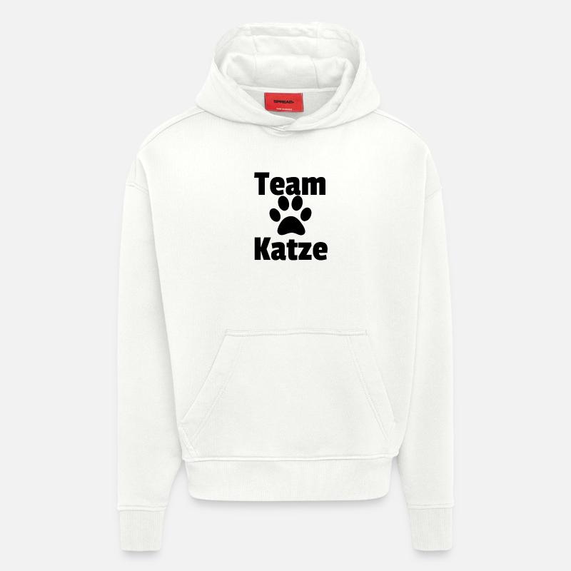 Équipe chat noir raw - Sweat à capuche bio épais oversize fabriqué en UE - OFF WHITE