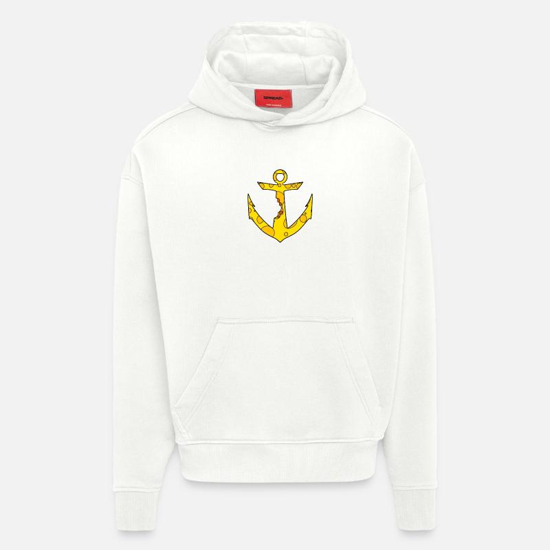Ancre de fromage - Sweat à capuche bio épais oversize fabriqué en UE - OFF WHITE